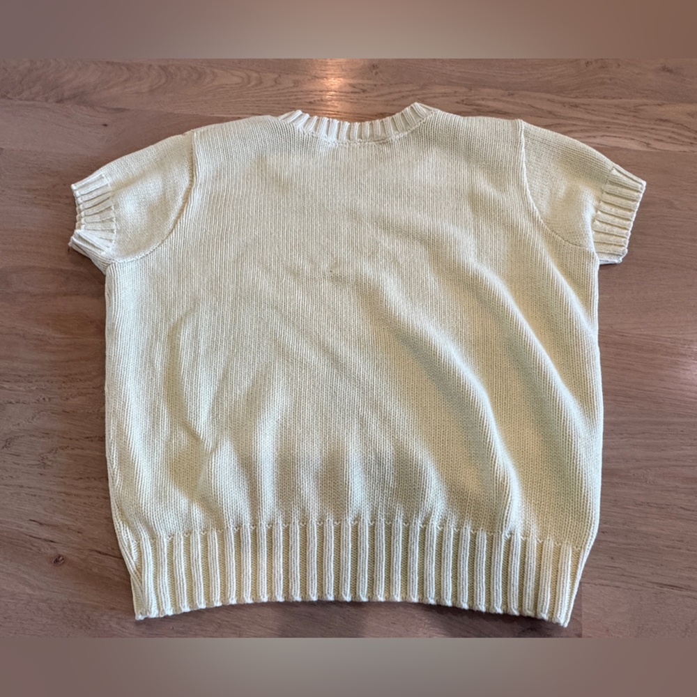 BFA classics short sleeve yellow sweater MEASUREMENTS